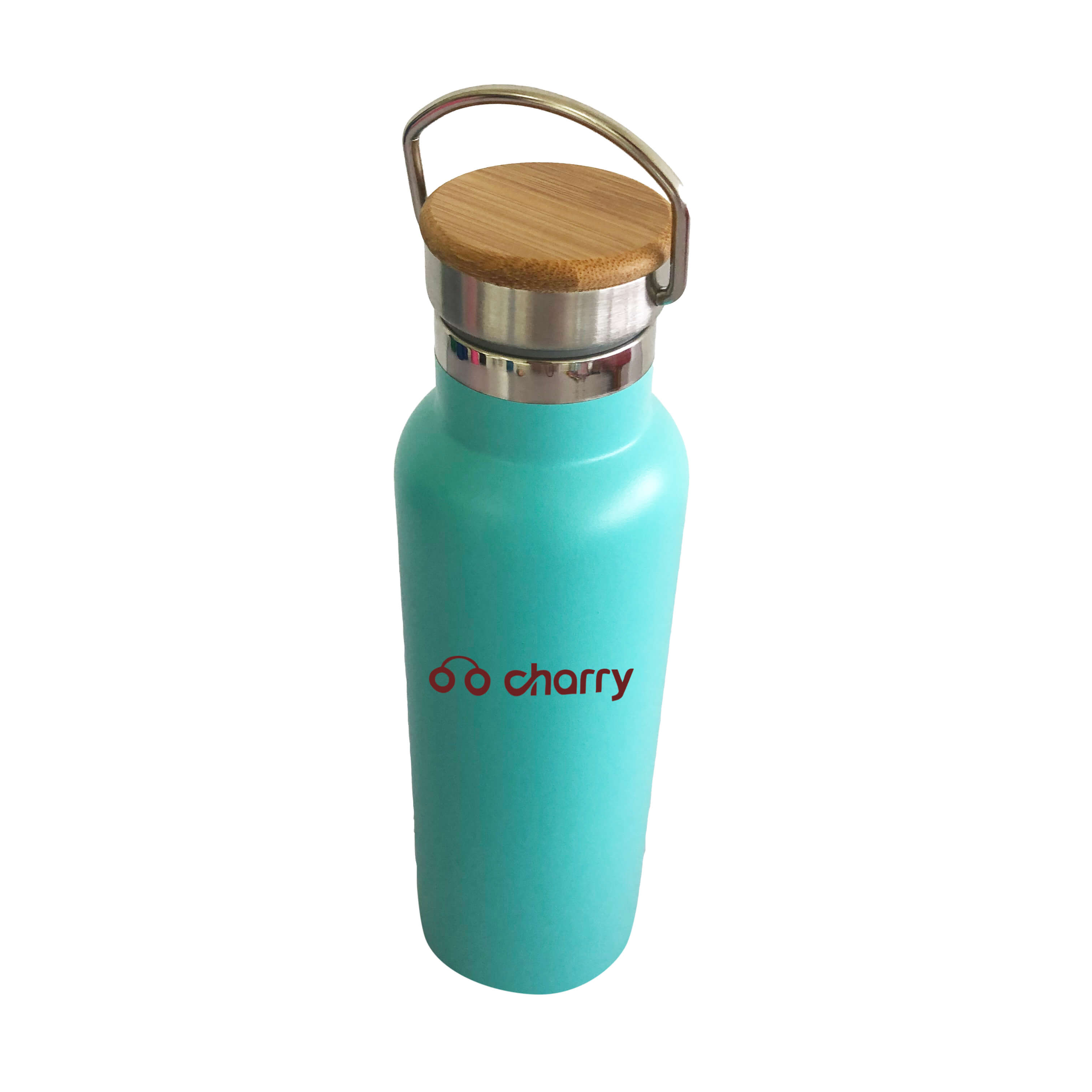 Double Wall Vacuum Bottle with Bamboo Lid